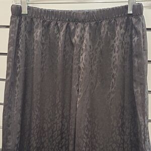 Leopard Print Satin Pants, Size Small